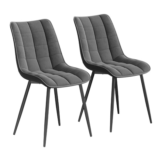 WOLTU Esszimmerstuhl 2er Set, Samt mit Metallbeinen