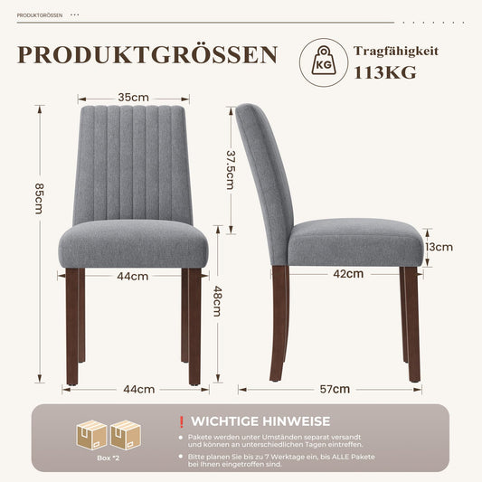 COLAMY Dining Chairs 4er Set, Stoff Stühle mit Rückenlehne